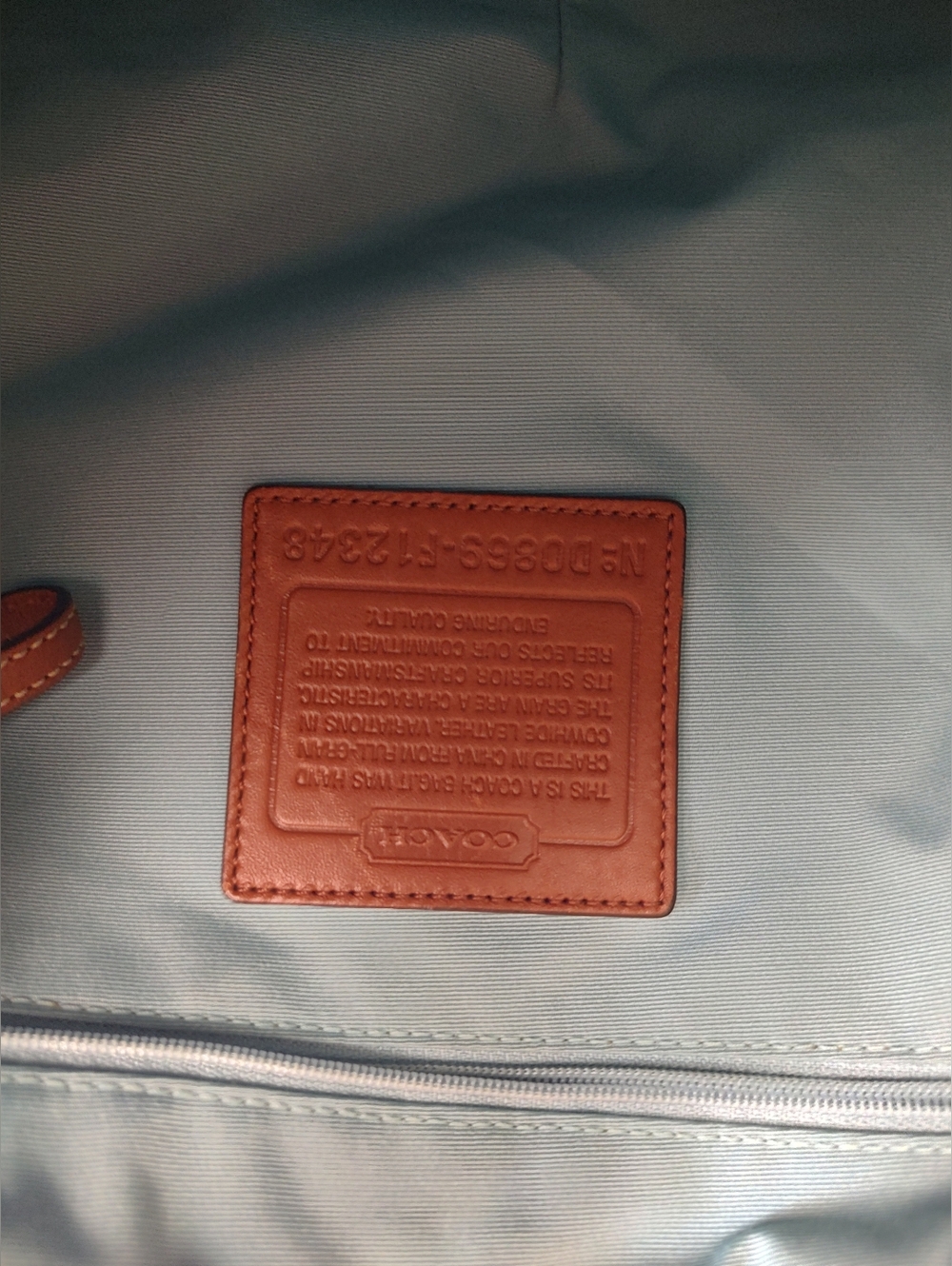 Coach Classic Brown Leather Hobo Shoulder Bag Y2K F12348 Blue Silver Ergo Large - Picture 10 of 11